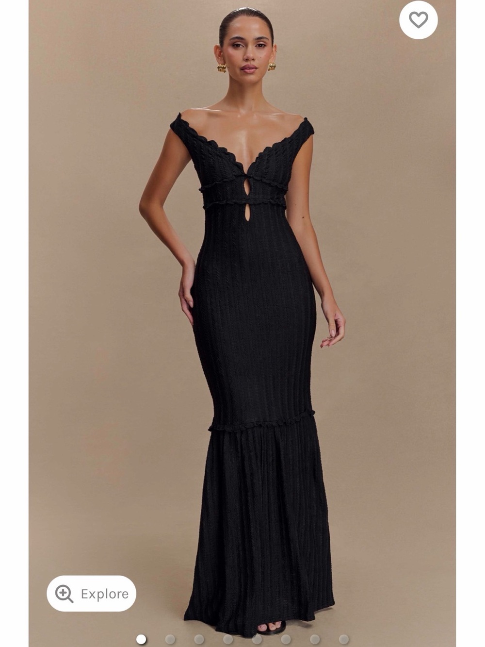 MESHKI | Natalie Off Shoulder Maxi Dress - Black | Size: Small - Picture 6 of 8